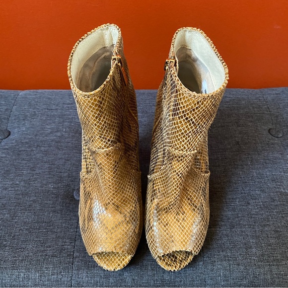 Michael Kors Peep Toe ‘Snake Skin’ Ankle Booties - Picture 6 of 14